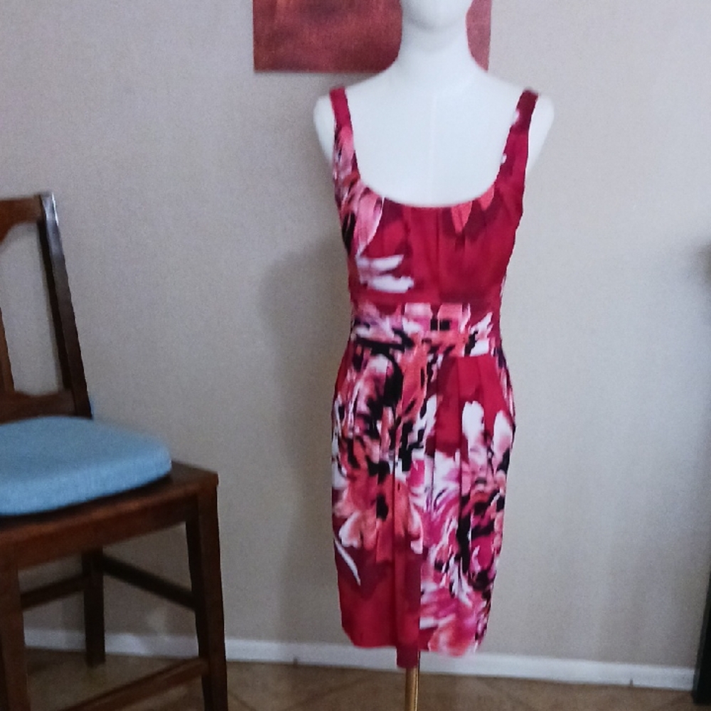 Bisou Bisou Pink Floral Midi Dress